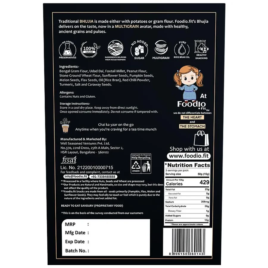 Foodio.fit Multigrain Bhujia - Diabetes Friendly Snack, 50 g Box-2.webp